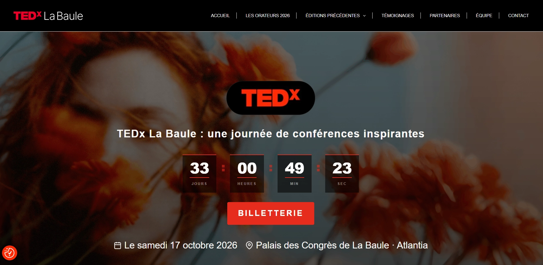 Site vitrine TEDx La Baule 2026, édition sur le thème Fantaisies